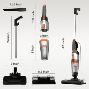 SEZNIK Vacuum Cleaner for Home Use Wet and Dry | Floor Mopping & Wet Spills + Dry Vacuuming | Turbo Sweep 3-in-1 Handheld Vacuum Cleaner | Corded, 600W, 20kpa Suction | 200ml Water Tank (SZ-V07)