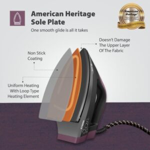 Havells Blaze Dry Iron 2 KG Heavy Weight Dry Iron| 1250W| American Heritage Non-stick Coated Sole Plate For Smooth Gliding & Long Life| Aerodynamic Design| 2 Year Manufacturer Warranty (Black)