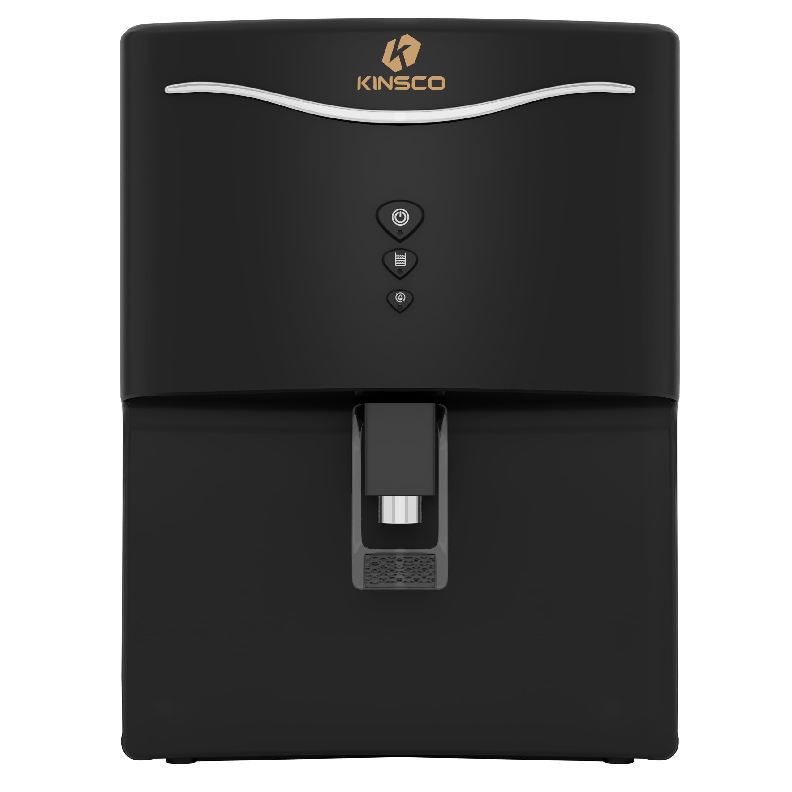 Kinsco Aqua Curvv ISI Mark Copper Zinc Alkaline Mineral RO 8 L RO + UF + UV + Copper + Alkaline + Mineralizer Water Purifier (Black)