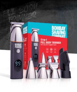 Bombay Shaving Company 11-in-1 All-in-One Grooming Kit for Men | Cordless USB Fast-Charge Trimmer IPX6 Waterproof 90-Min Runtime Smart-Lock & Self-Sharpening Stainless Steel Blades