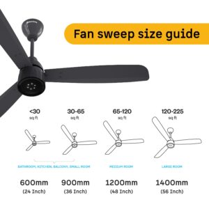 atomberg Renesa Enzel 1200mm BLDC Ceiling Fan with Remote | 5 star | Advance Air+ Technology | LED Speed Indicator | Low Noise | Sleek Design | Power Saving | 3 Year Warranty | Pebble Grey
