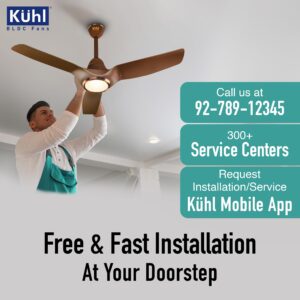 KUHL Meridian M1 1200MM 65% Power Saving BLDC Ceiling Fan With Remote | BEE 5 Star Rated & ISI Marked | High Air Flow | Down Light & Reverse Mode | 5 Year Warranty on Motor | Free Installation |Brown